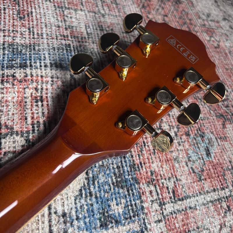 Ibanez Artcore Expressionist AG95MG Mango Top Semi-hollow Electric Guitar - Dark Amber