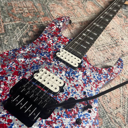 Ibanez 250th USA Anniversary RGR6A250 w/Case - Red, White and Blue Splatter
