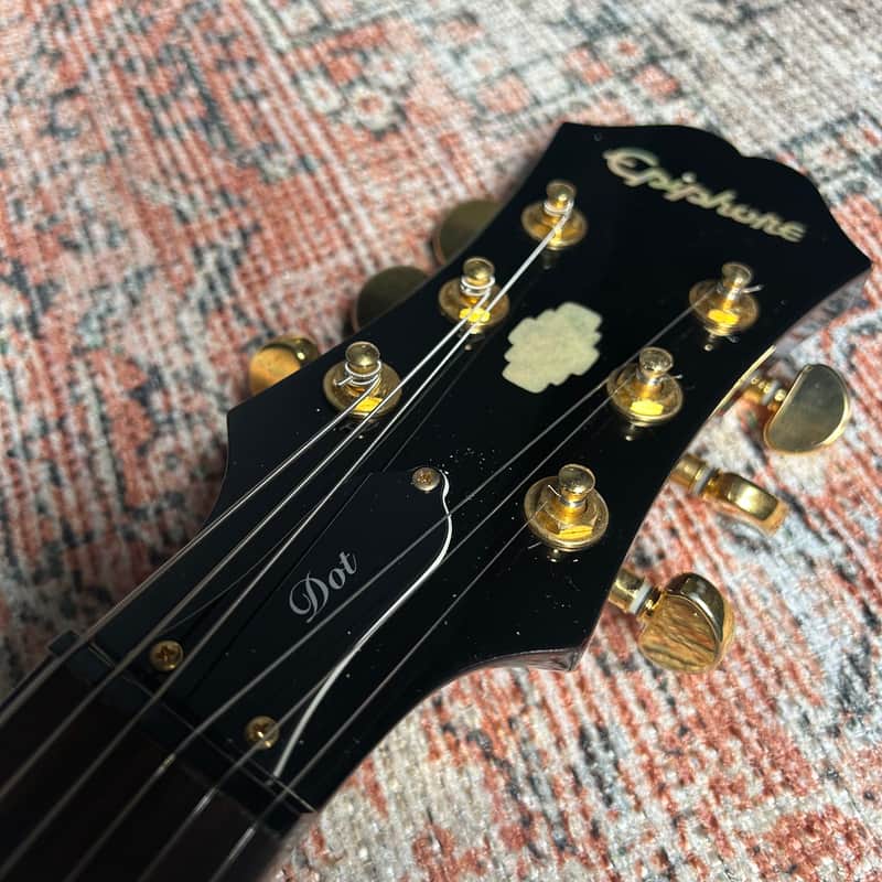USED Epiphone Dot Deluxe Flame Top W/Case - Wine Red