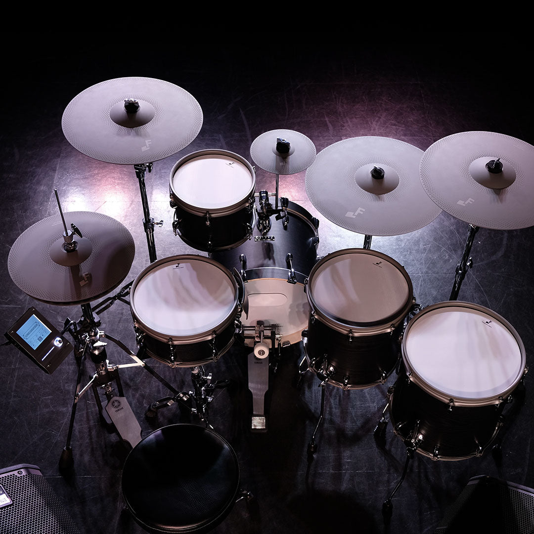 EFNOTE 5X Acoustic-Designed Electronic Drum Set - Black Oak Wrap