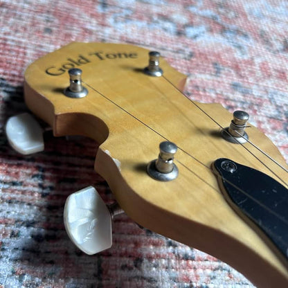 USED Early Goldtone CC-100 Lefty Cripple Creek Maple Convertible 5-String Banjo w/ Case - Natural