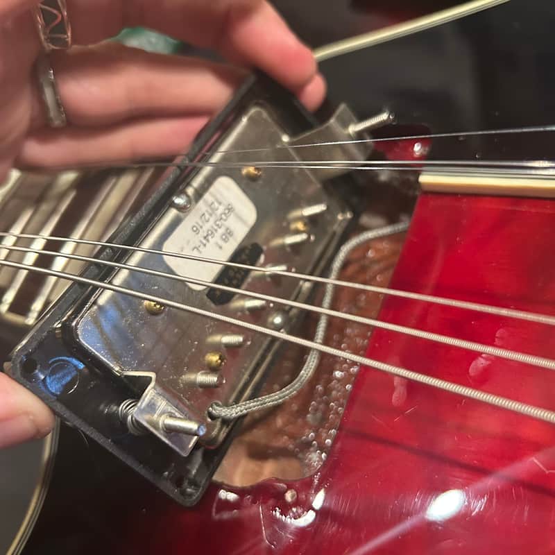 USED Ibanez AM93-TRS Artcore with BurstBuckers W/Case - Transparent Red Sunburst