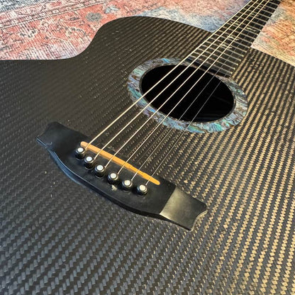 RainSong BI-JM1000N2 Black Ice Jumbo Carbon Fiber Acoustic-Electric Guitar – Black (Used)