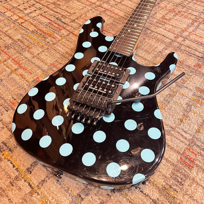 USED Kramer NightSwan - Black w/ Blue Polka Dot