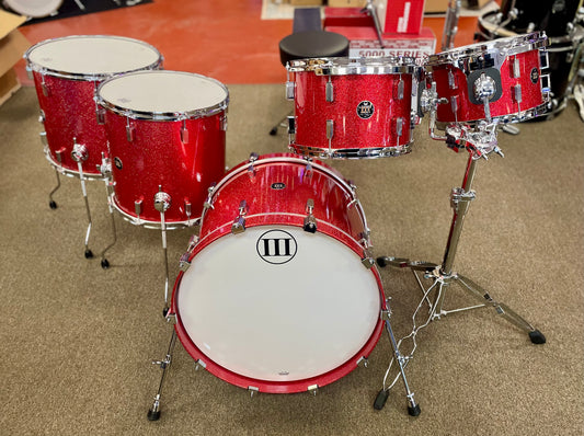WFL III Drums G2 5pc Maple Shell Pack 12"/13"/16"/18"/22" – Red Sparkle Galaxy Flake