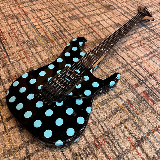 USED Kramer NightSwan - Black w/ Blue Polka Dot