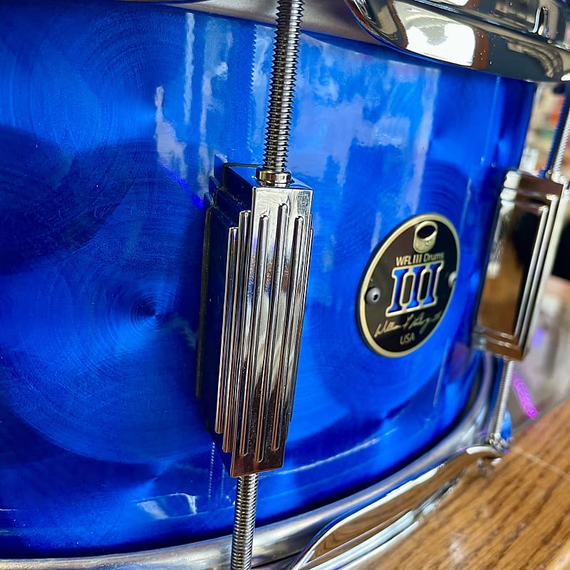 WFLIII Drums 1909 6.5"x14" Aluminum - B3 Blue Turned