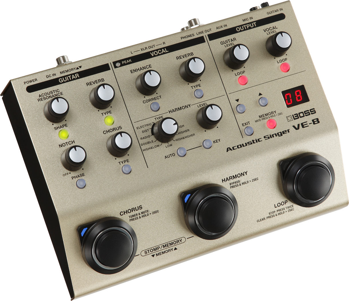 BOSS VE-8 Acoustic Singer Multi-Effects Pedal