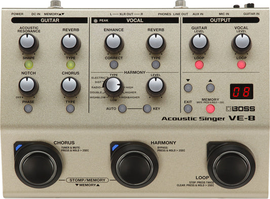 BOSS VE-8 Acoustic Singer Multi-Effects Pedal