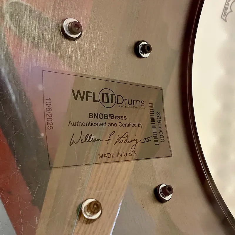 WFLIII Drums 1926 BNOB 6.5"x14" - Black Nickel w/ Brass Harware